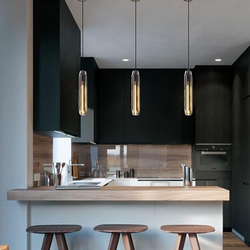 Pendant Lights Kitchen Island Pendant Lights Pendant Light fixtures Kitchen Pendant Light pendent Light 15" Smoke Gray Crystal lampshade Island Pendant Lights for Kitchen