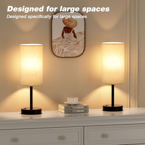 17.4" Beige Lamp for Bedroom