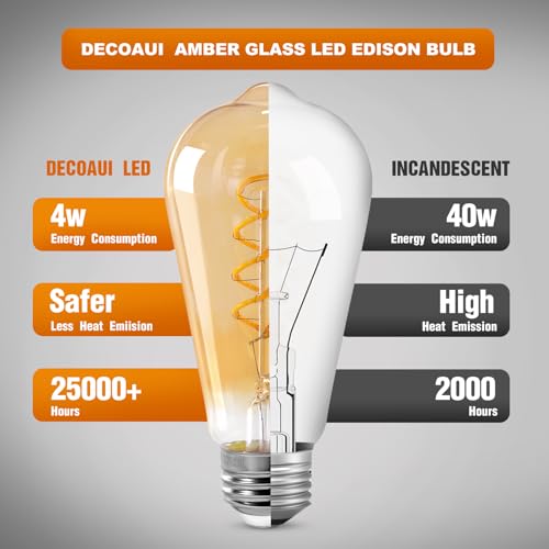 ST64 LED E26 Vintage Edison Light Bulbs (6 Count)