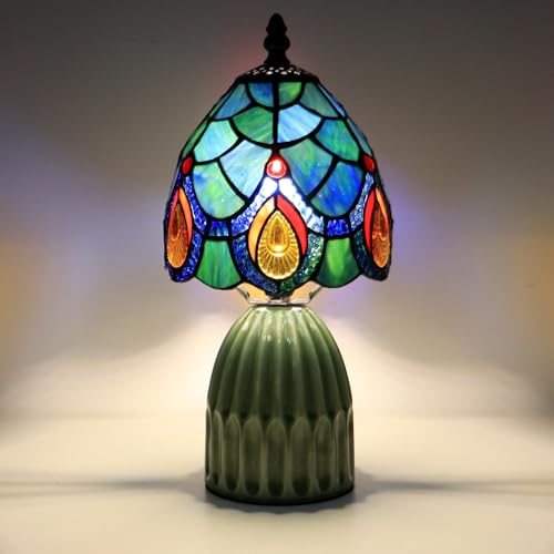 Tiffany Stained Glass Mushroom Table Lamp 12.5 Inch