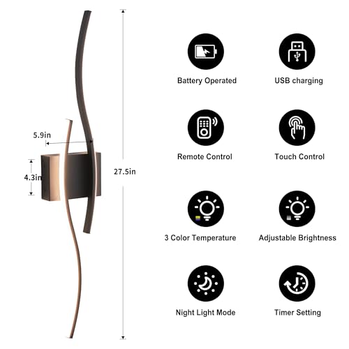 Wireless Wall Sconces Set of 2 (2 Count)