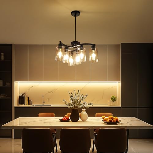 6 Light Modern Chandeliers for Dining Room (6 Count)