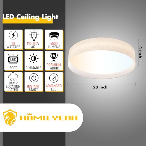 LED Flush Mount Ceiling Light 20 inch