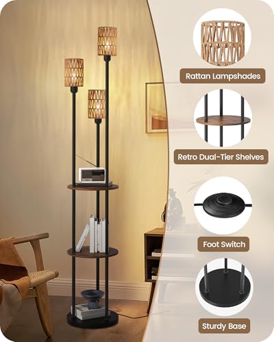Floor Lamp with Shelves
