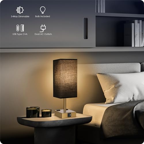 Bedside Lamp with USB Ports