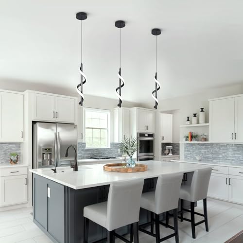 3 Packs Modern Spiral Led Pendant Light Fixture