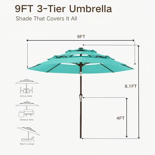 9ft 3 Tier Patio Umbrella