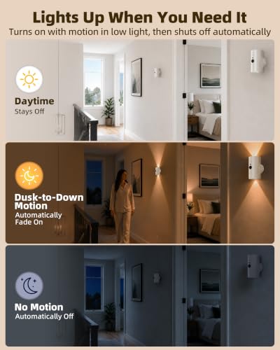 Motion Sensor Wall Sconces (4 Count)