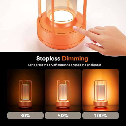 Rechargeable Cordless Small Metal Table Lamp (2 Count)