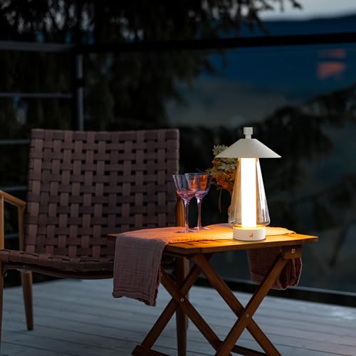 Set of 2 Stepless Dimmable Bedside Lamp 12" H LED Touch Table Lamp Nightstand Lamp with Grey Anodized Glass lampshade for Bedroom Living Room Indoors Outdoors（White (2 Count)