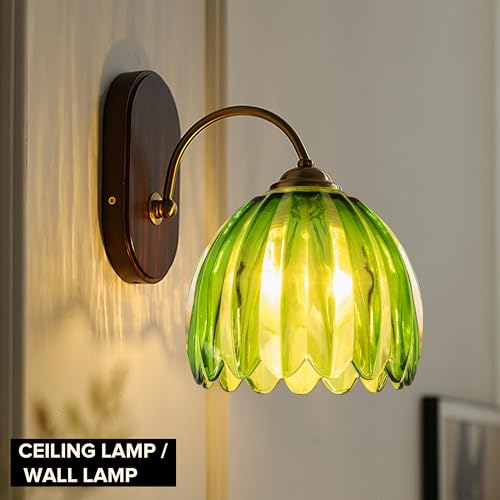 Green Tulip Glass Lamp Shades 3Pcs (3 Count)
