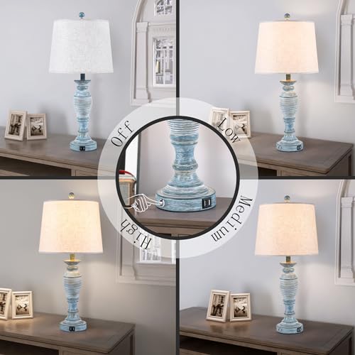 27.7” Farmhouse Table Lamps for Living Room (2 Count)
