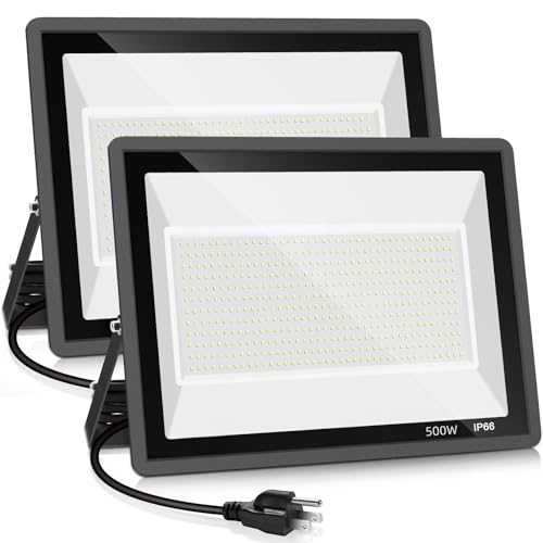 2 Pack 500W LED Flood Light Outdoor (2 Count)