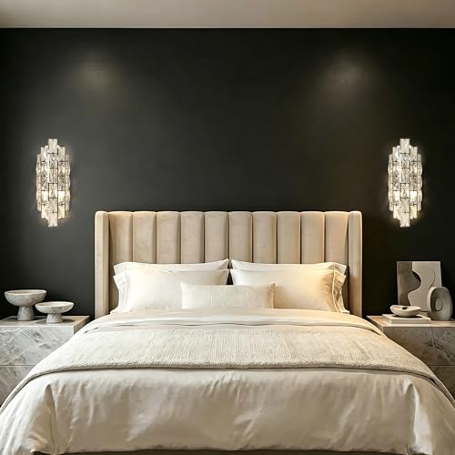 Polished Chrome K9 Crystal Wall Sconce with Touch Switch