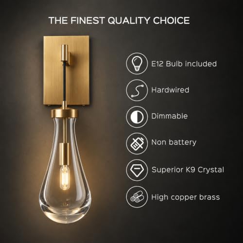 Gold Raindrop Brass Wall Sconces