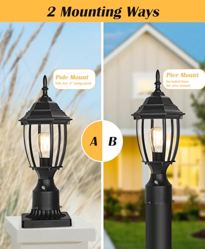 Hardwired 120V Dusk to Dawn Outdoor Post Light 2 Pack (2 Count)
