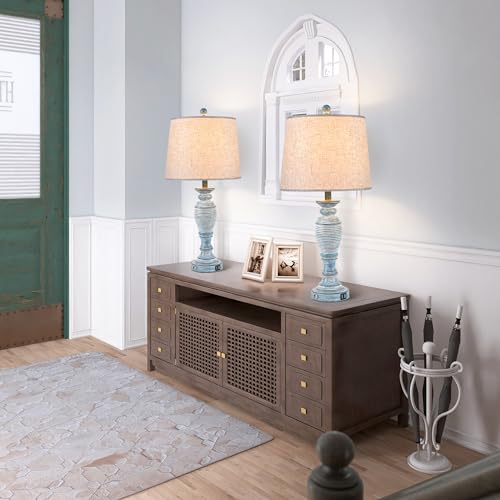 27.7” Farmhouse Table Lamps for Living Room (2 Count)