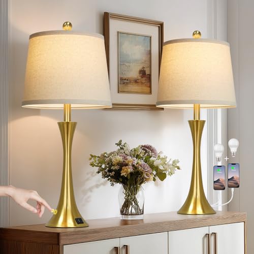 27.5" Gold Lamps Set of 2 (2 Count)