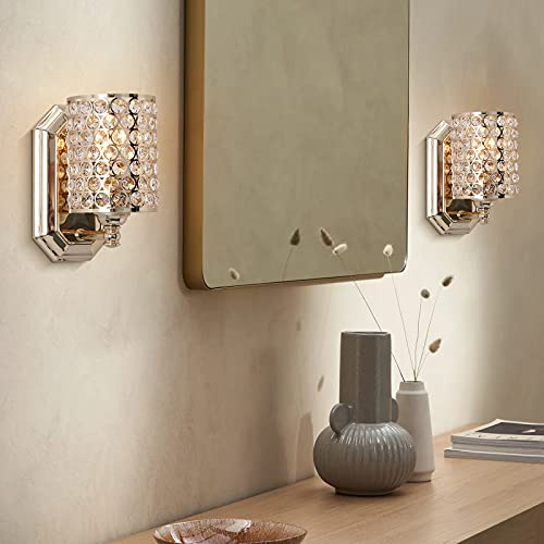 Crystal Wall Sconce Champagne Dry&Wet Dual Use 2 Pack 1 Light UL Certified (2 Count)