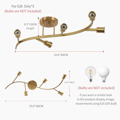 Gold Modern Sputnik Ceiling Light Fixture 5