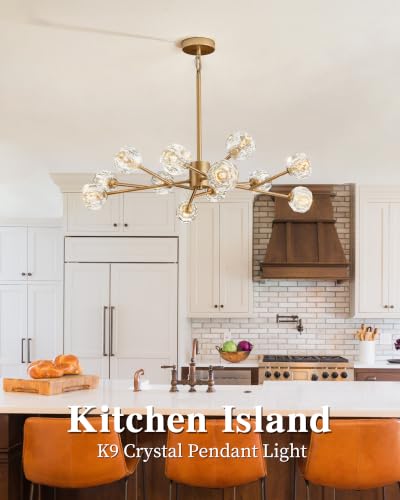 Gold Sputnik Chandeliers for Dining Room Light Fixture Over Table