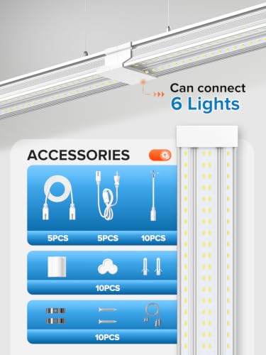 60W Led Shop Lights 4FT Hanging&Surface Mount Linkable 10pack for Shop (10 Count)