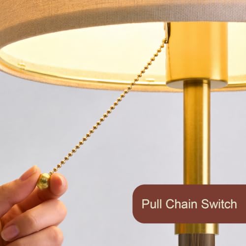 Wood Table Lamps 22" Mid Century Modern Lamps for Bedroom Living Room Lamps (2 Count)