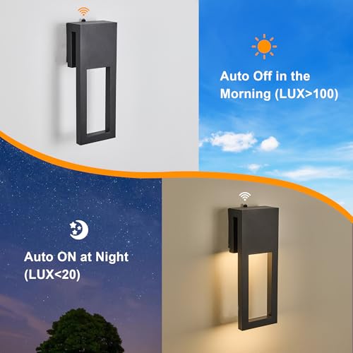 Set of 2 Dusk to Dawn Outdoor Wall Lights (2 Count)