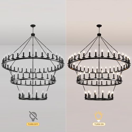 Extra Large 3 Tier Wagon Wheel Chandelier