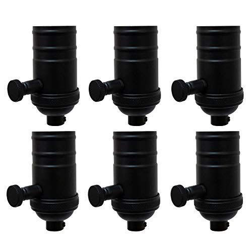 Vintage Turn Knob Dimmer Lamp Socket for Incandescent LED Bulbs (6 Count)