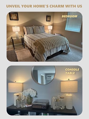 23" Modern Ceramic Table Lamp Set of 2 for Living Room Bedroom (2 Count)