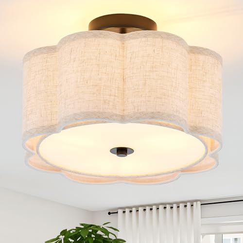 13" Black Semi Flush Mount Ceiling Light