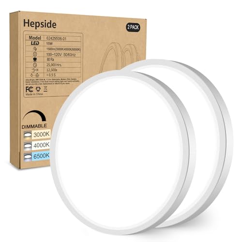 2Pack Dimmable Flush Mount Ceiling Light Fixture White (2 Count)