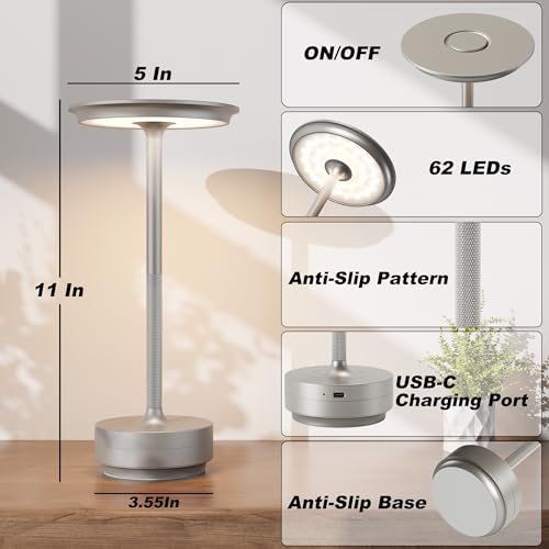 1 Pack Rechargeable Cordless Table Lamp (2 Count)