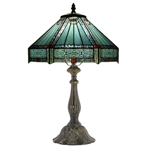 Tiffany Lamp Stained Glass Table Lamp Bedside Reading Light W12H19 Inches