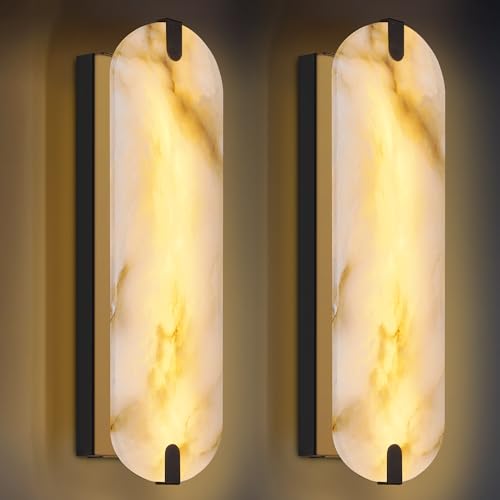 19in Alabaster Wall Sconces