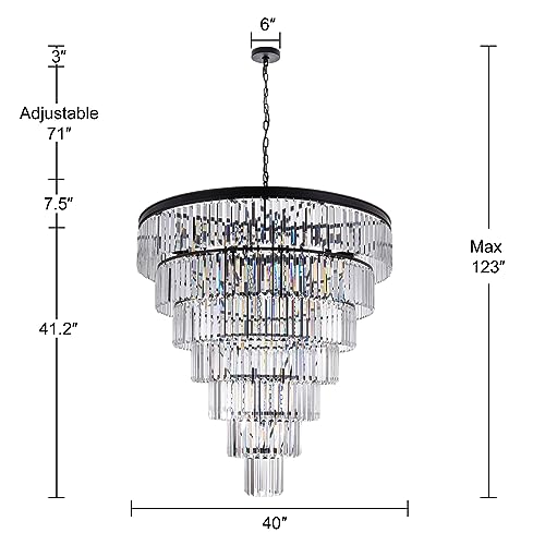 Large Crystal Chandelier for High Ceiling