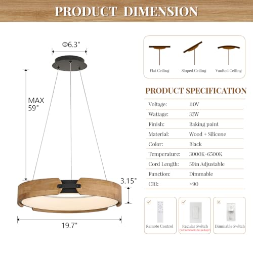 Wood LED Chandelier