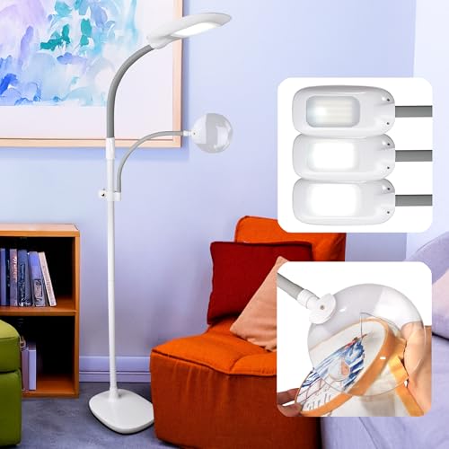 EasyView LED Floor Lamp with Optical Grade Magnifier