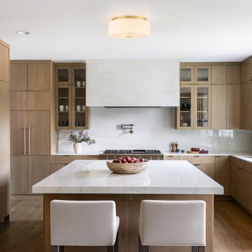Mid Century Modern Gold Flush Mount Ceiling Light