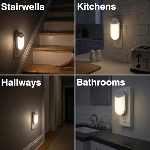 4-in-1 Power Failure Night Light,Flashlight,Motion Sensing, 3-Pack (3 Count)