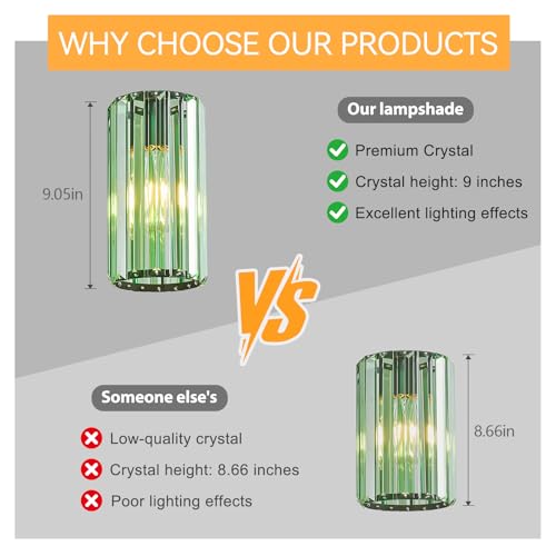 Modern Crystal Pendant Light Mini Light Green Chandeliers Adjustable Pendant Lights Fixture for Kitchen Island Dinning Room Corridor Bedroom
