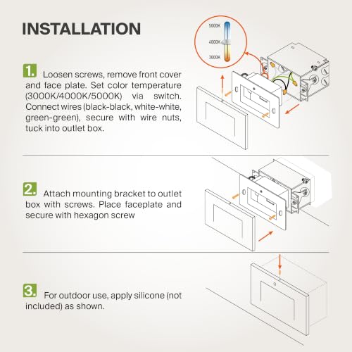 LED Recessed Step Light Fixture (12 Count)