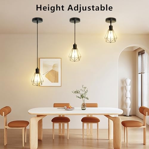 1 Pack Farmhouse Pendant Light Fixture Adjustable Hight E26 Base
