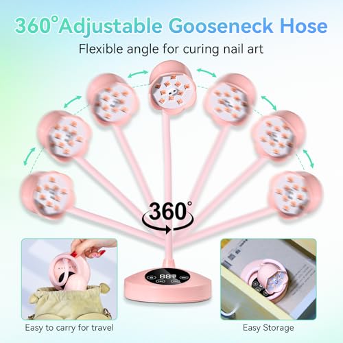 Gooseneck UV Nail Lamp Flash Cure UV Light for Gel Nails Polish