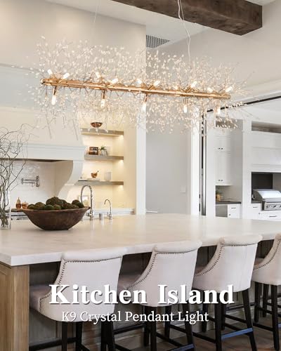 Modern 47.2" Modern Gold Crystal Firework Chandelier