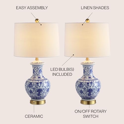 Jennifer Ceramic Ginger Jar Lamp 25.25"