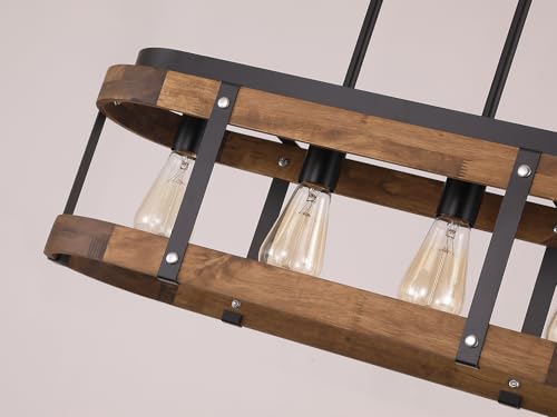 Rustic Farmhouse Wood Kitchen Island Lighting
