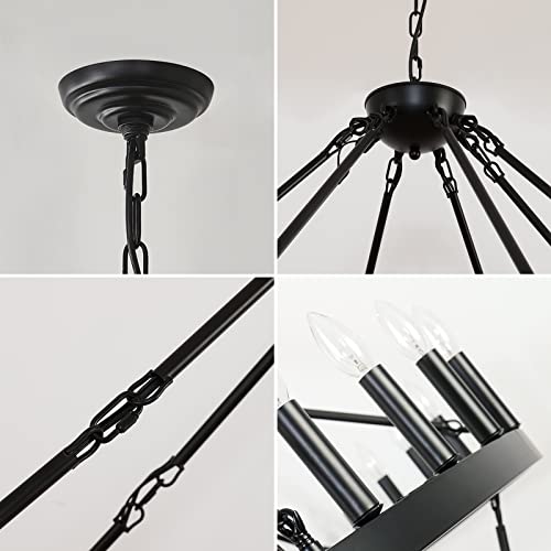 2 Tier Black Large Wagon Wheel Chandelier