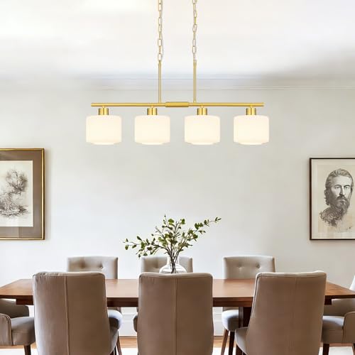 4 Light Brushed Gold Kitchen Island Lighting
